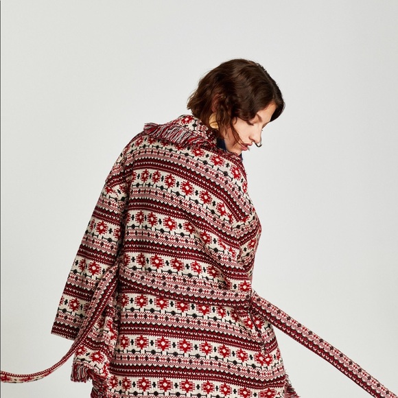 Zara red fringed jacket - Picture 7 of 11